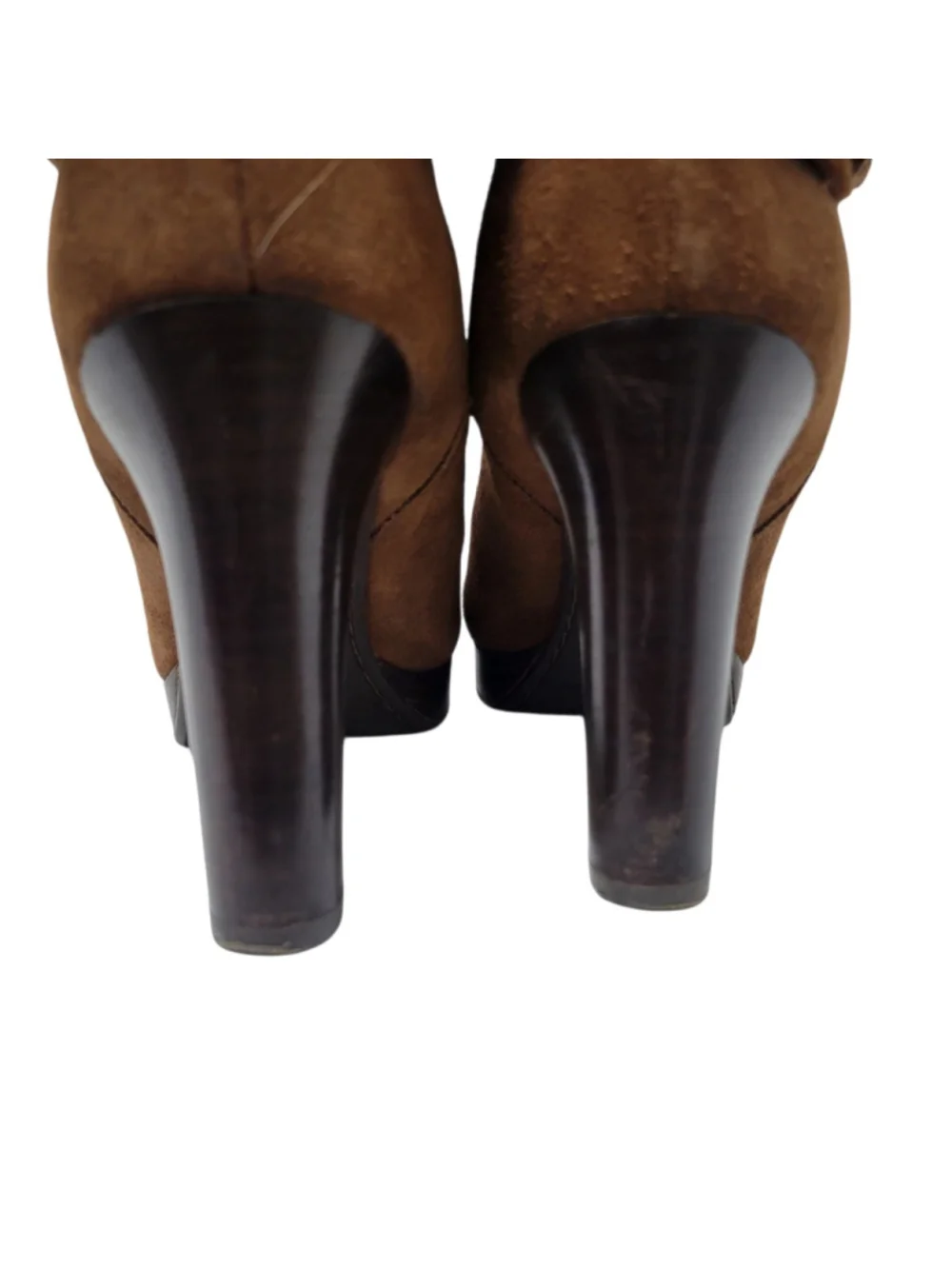 UGG Australia Scarlett Fixed Cuff Platform Brown Suede Faux Fur Lined Boots 9.5